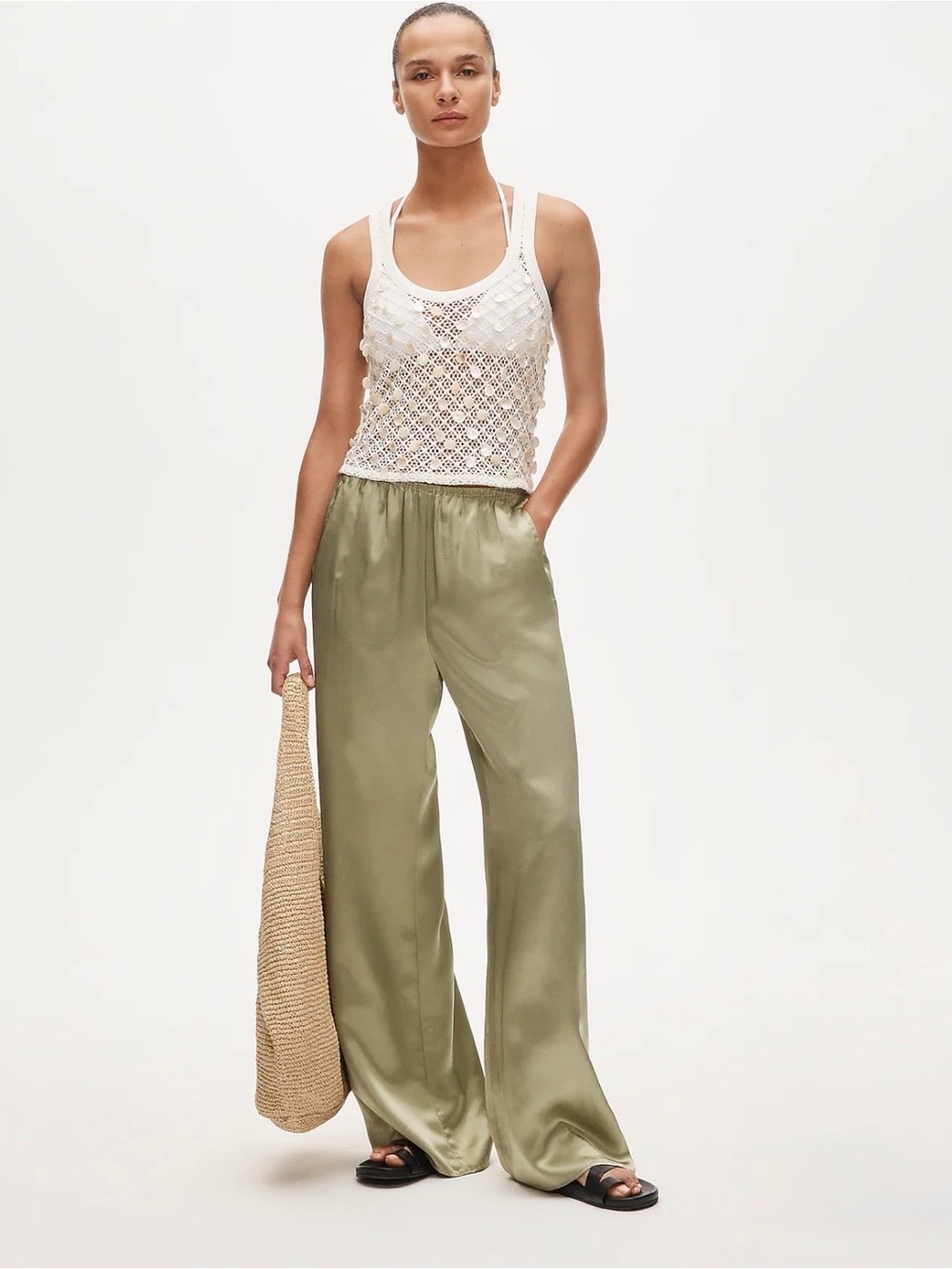 J.Crew Cosmo Pant Luster Charmeuse Lakehouse Green Petite S NWT $158